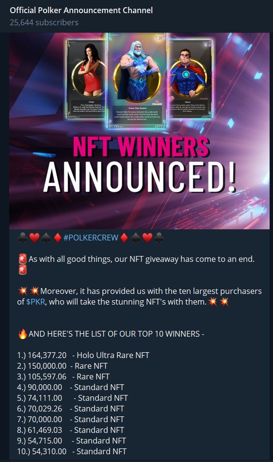 NamSB88's tweet photo. I love @polker_PKR , i love all the #Competition from #Polker team. I'm top 2 and i got the Rare NFT with the buy amount is 150.000 $PKR, and the price up make me get more profit.
Don't forget the Beta Test live on 11 November.
Register here: https://t.co/RMt749yySw
#PKRCREW https://t.co/cCdcZnDESr