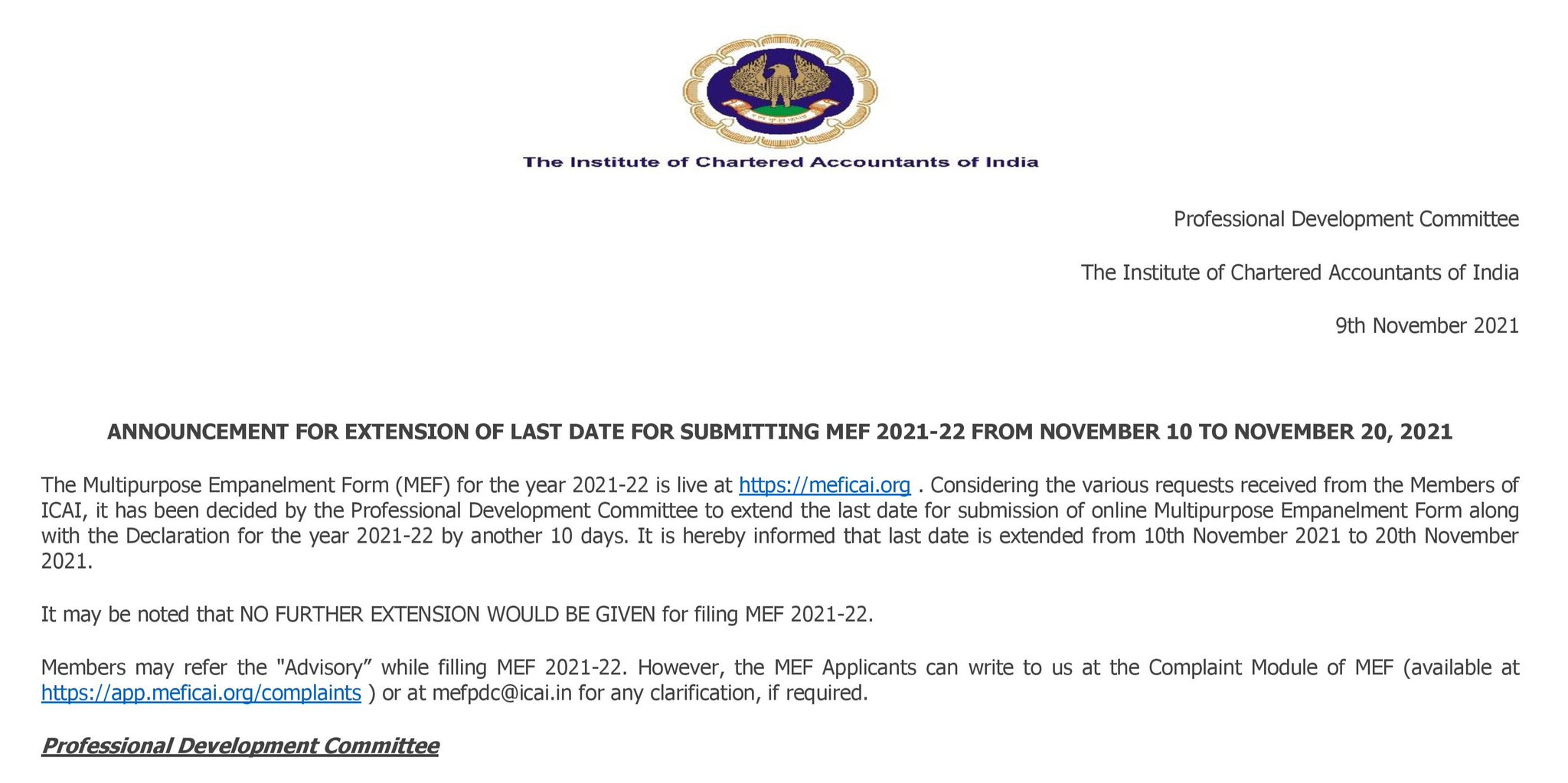 Institute of Chartered Accountants of India ICAI on Twitter