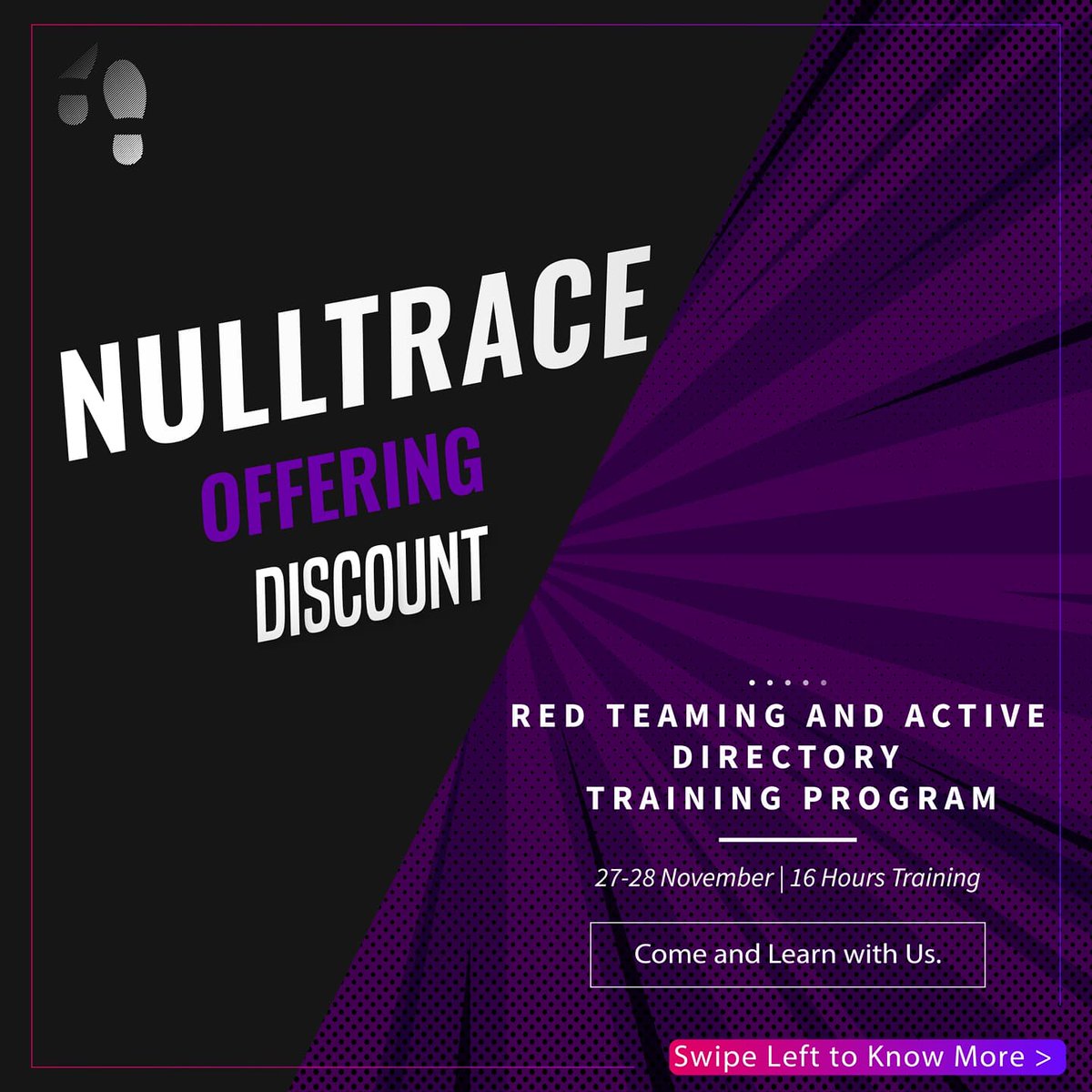 _nulltrace's tweet photo. We at NullTrace are providing discount coupons to c0c0n participants and winners on our Training Program! 🔥

c0c0n Details:
Date: 11-12 Nov 
Time: 8 PM-8 PM (IST)
Venue: Virtual 

Register here for c0c0n: https://t.co/mkizAuD3ky 
@_c0c0n_

#redteaming #training #free #ctf #c0c0n https://t.co/dbv6xuSYsG