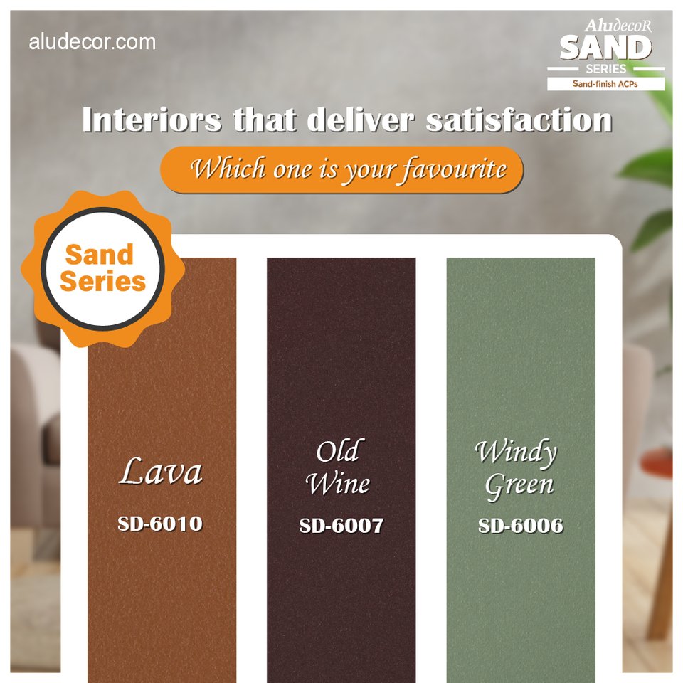 Aludecor's tweet photo. Aludecor brings you shades inspired by the color of sand.

Vote your favourite shade  in the comment section and 

visit our site for more details - https://t.co/UcncGKn3dZ

#FightAgainstCovid #sandseries #covid19 #antibacterialtechnology #interiordesigner #Aludecor https://t.co/6iRFAZFHAQ
