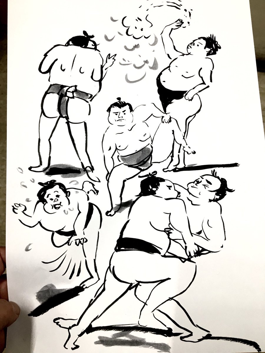 本日のかっ飛ばしは相撲レスラーを描きました。胸を借りて飛び込みたい‼︎ 