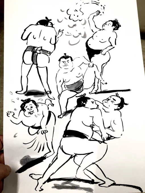 本日のかっ飛ばしは相撲レスラーを描きました。胸を借りて飛び込みたい‼︎ 