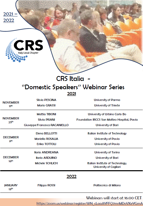 Paolo G. Decuzzi (@pgdecuzzi) on Twitter photo Here we are again <a href="/CRS_Italia/">CRS Italy Local Chapter</a> starting with a new series of webinars dedicated to "Domestic Speakers". Junior and Senior. Join us on THUR NOV 11th at 4:00 pm (IT time). We'll talk of ophthalmic drug delivery systems and mathematical modeling. Register at zoom.us/webinar/regist… Here we are again <a href="/CRS_Italia/">CRS Italy Local Chapter</a> starting with a new series of webinars dedicated to "Domestic Speakers". Junior and Senior. Join us on THUR NOV 11th at 4:00 pm (IT time). We'll talk of ophthalmic drug delivery systems and mathematical modeling. Register at zoom.us/webinar/regist…