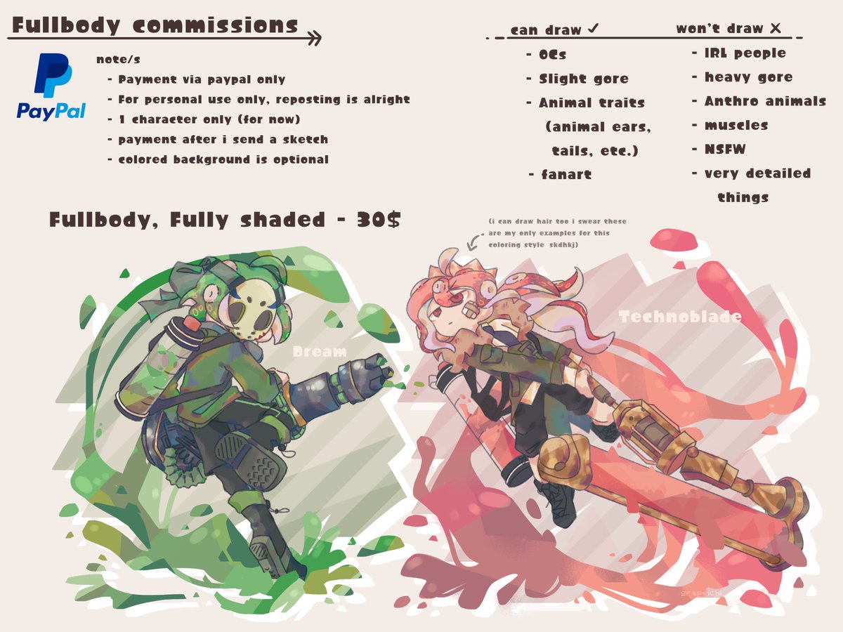 fullbody commissions are officially open!
(im only doing fullyshaded rn since im kinda just rushing for the techno merch aha)

2 slots are open, feel free to dm me if you're interested :] 