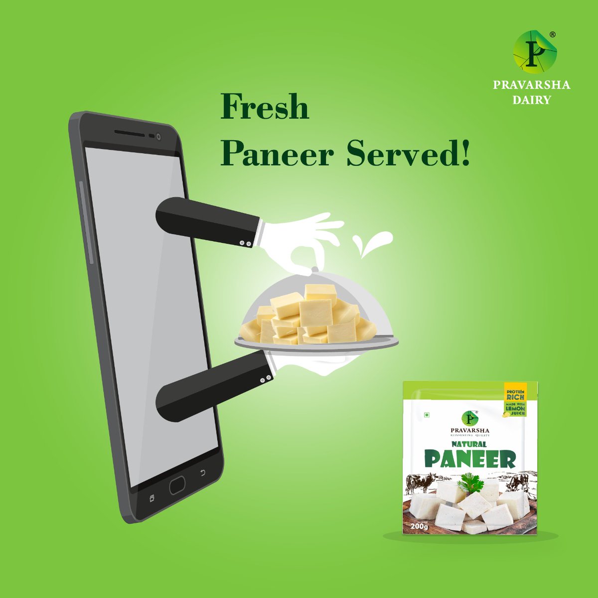 pravarshaDairy's tweet photo. Get Soft, Creamy and Tasty Natural Paneer at your doorstep now. 
Order online on: https://t.co/C6EgsQ5FLw or Call or Whatsapp us on : 7702666699/7702999900
Stay Home Stay Safe.
#naturalpaneer #paneer #freshpaneer #homedelivered #farmtodoor #pravarshapaneer #pravarshadairy https://t.co/wV3zGEkVHA