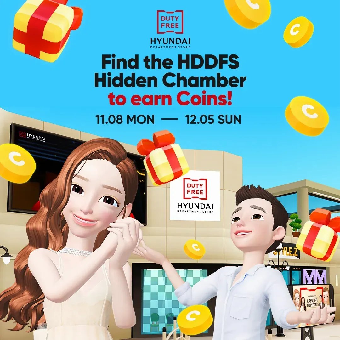 zepeto_official's tweet photo. Join the HDDFS X ZEPETO Event for a chance to win 50K Coins🎁
Just find the Hidden Chamber in the Hyundai DFS World, and share it!
Go to Event Details 👉 https://t.co/sbsyQH0u2U
#ZEPETO #HDDFS
#HDDFS3year #HDDFSxZEPETO https://t.co/qNuwYE3lxG