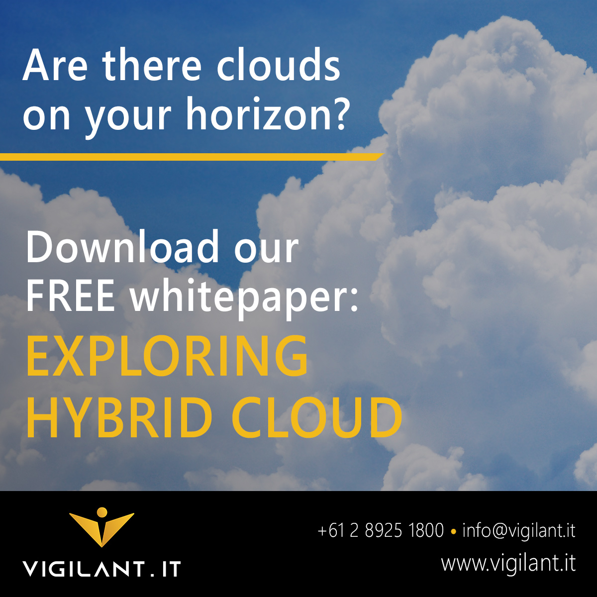 Vigilant_IT's tweet photo. Investigating a move to the Cloud, but don’t know where to start? Our Exploring Hybrid Cloud Whitepaper gives you the full picture on the rationale, misconceptions and top considerations, so you can determine if Hybrid Cloud is right for you. https://t.co/47tiaqNFRU https://t.co/lgqO1YmwHp
