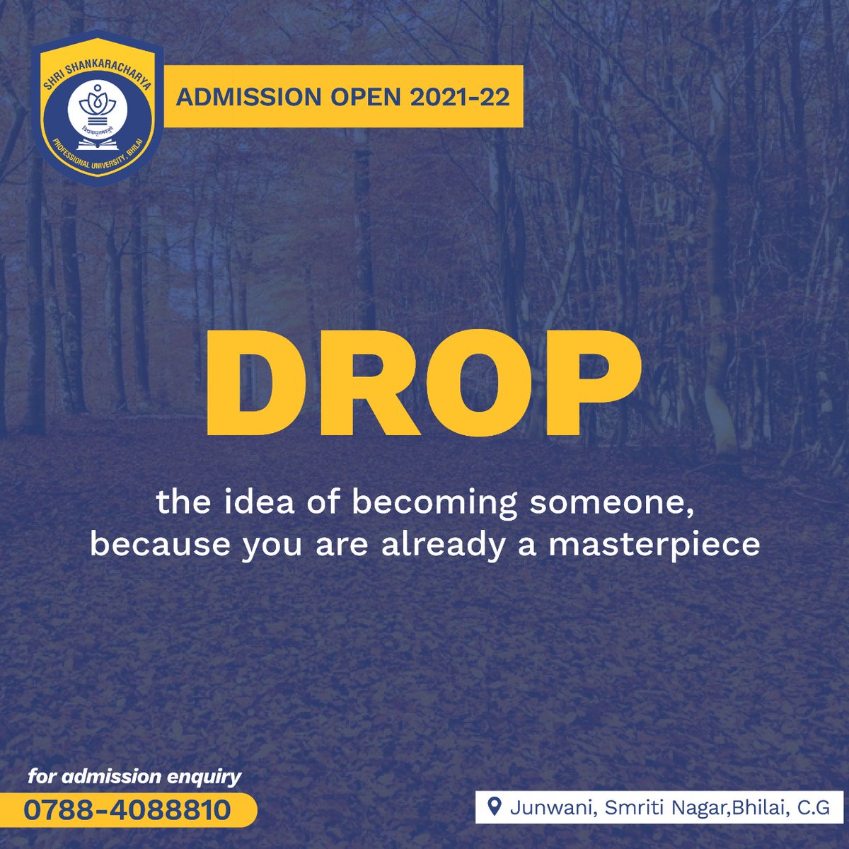 official_sspu's tweet photo. Do you agree with this??
Comment below Yes/No👇🏻

🌟Admissions are open for the academic year 2021-22

📞0788-4088810 for any queries.

🌟Stay tuned with us for getting regular updates.
.
.
#sspu #highereducation #tuesdaymotivations #tuesdayvibe #university #Chhattisgarh https://t.co/zLX5iUrYYh