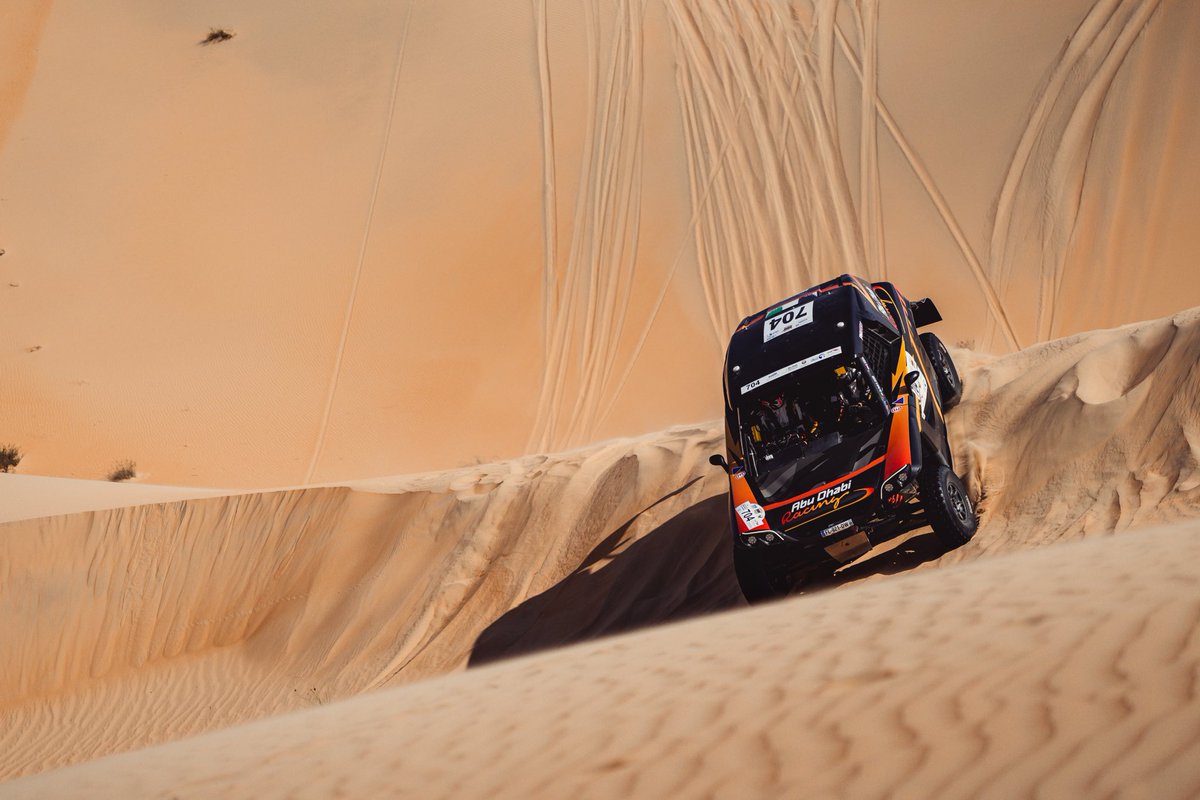 AbuDhabiRacing1's tweet photo. Day 2 at the Abu Dhabi Desert Challenge 2021 @khalidbinfaisal @WouterRosegaar finished 3rd overall for 2022 regulation cars @ph__sport @fia @emsouaeofficial @AD_DsrtChallnG #addc2021 #motorsports #rally #rallylife #qasralsarab https://t.co/WPKUA8AzDF