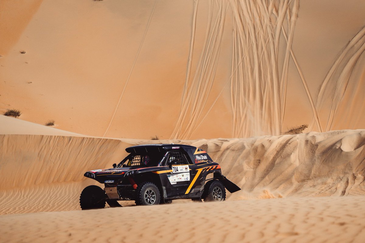 AbuDhabiRacing1's tweet photo. Day 2 at the Abu Dhabi Desert Challenge 2021 @khalidbinfaisal @WouterRosegaar finished 3rd overall for 2022 regulation cars @ph__sport @fia @emsouaeofficial @AD_DsrtChallnG #addc2021 #motorsports #rally #rallylife #qasralsarab https://t.co/WPKUA8AzDF