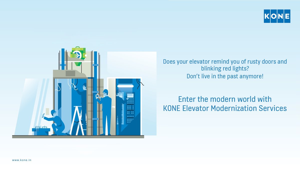 KONEIndia's tweet image. We now live in a fast-paced world. So, why should your elevator be in 1995? Say goodbye to squeaky doors and flickering lights with KONE Elevator Modernization Services.

Know more
kone.in/existing-build…

#ElevatorModernization #KONEIndia #SafeElevators