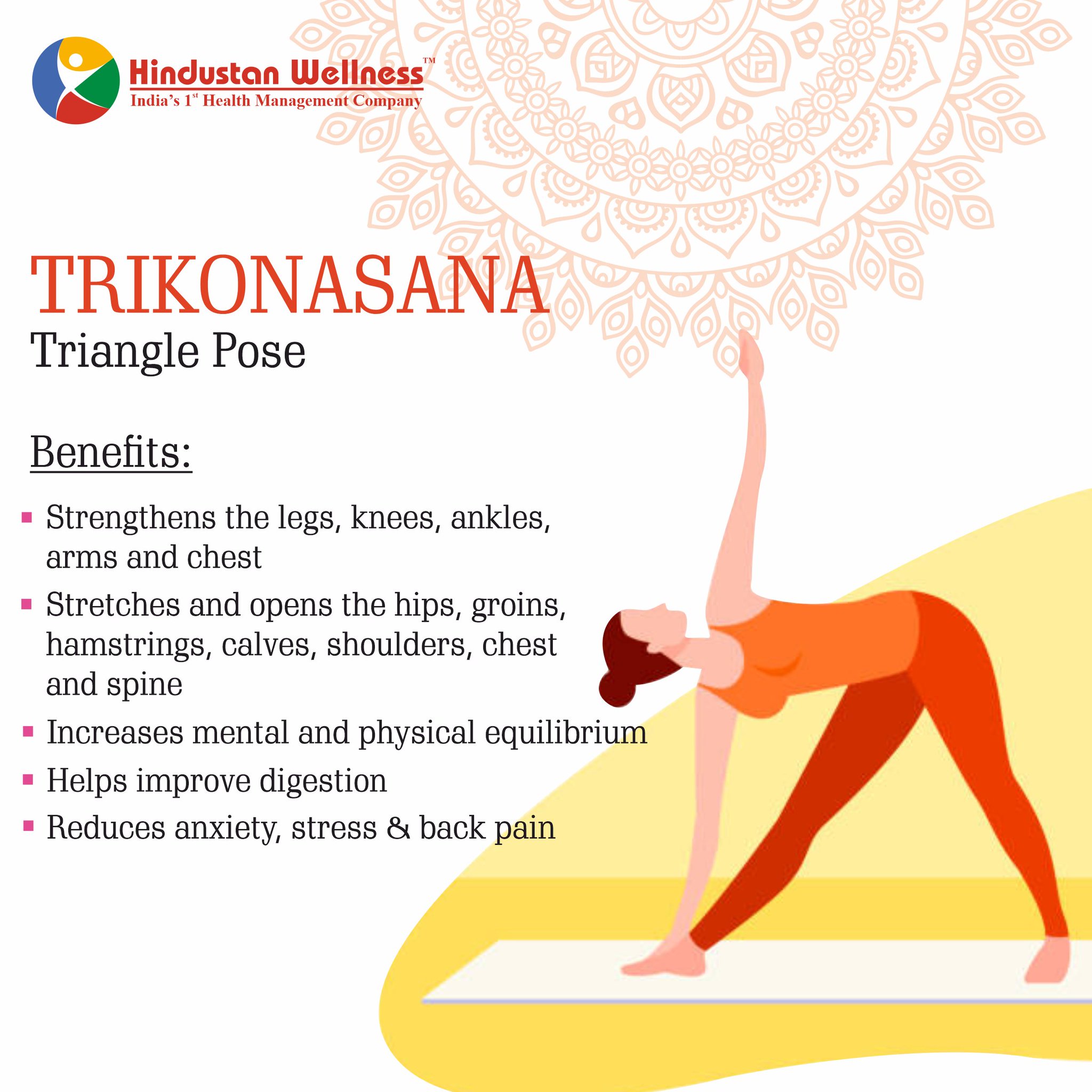 How to do Trikonasan | Triangle pose- steps & benefits For beginners |  त्रिकोणासन | Fitness Routine - YouTube