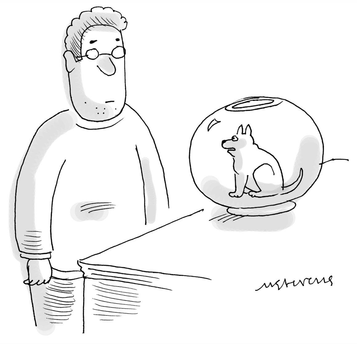 doc_nad's tweet photo. Caption Contest Cartoon by Mick Stevens
My Entry in The New Yorker Cartoon Caption Contest #779 https://t.co/t38JAEL0P2 #MickStevens #Dog #Fishbowl #TheNewYorker #Cartoon #CaptionContest https://t.co/x0hvdEB6N1