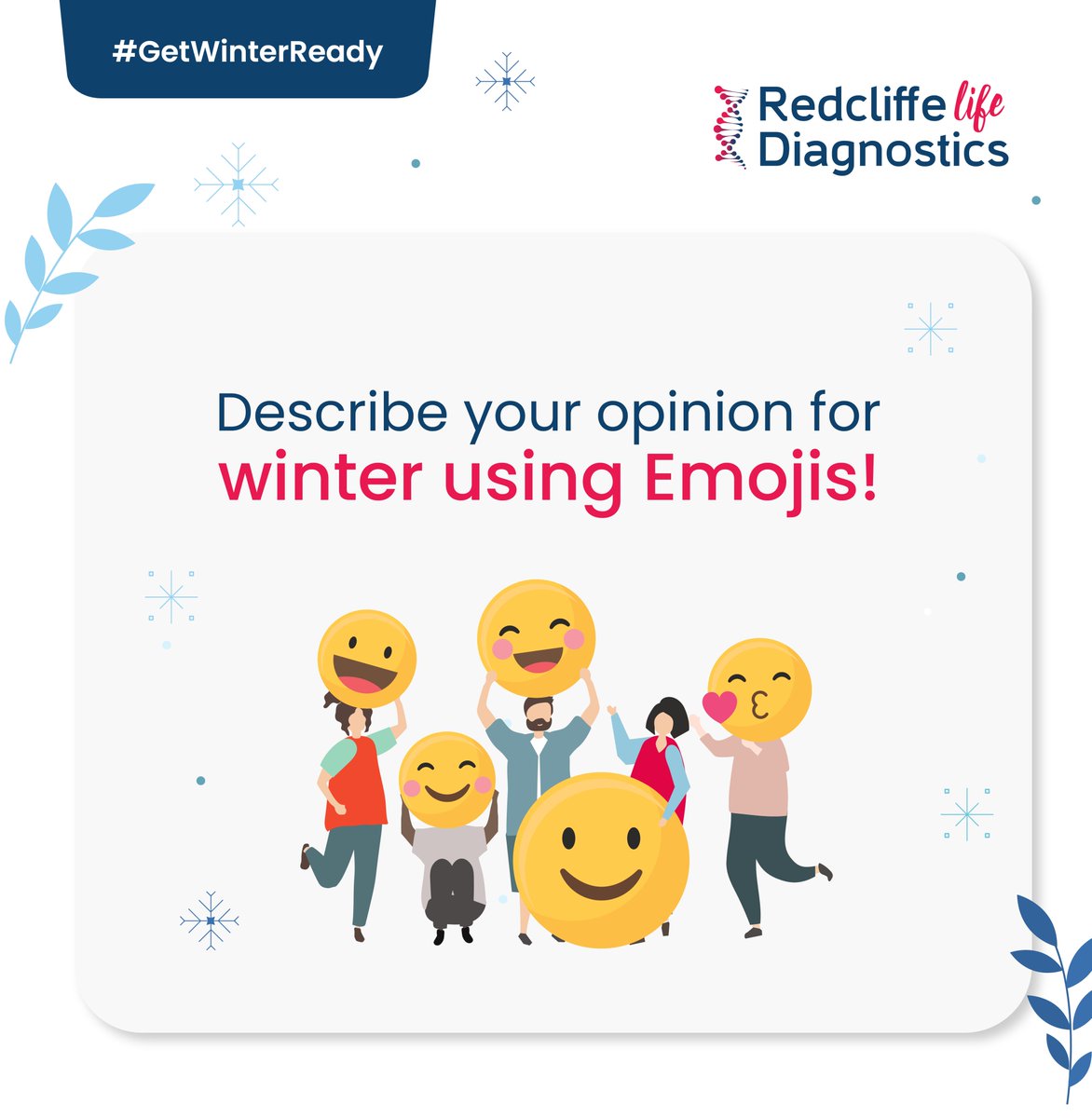 redcliffelab's tweet photo. Describe your love for winter by using different emojis! It’s a challenge to #GetWinterReady
Click here https://t.co/fEIvI4wONR to book your test.
or
Speak with medical experts at 8988988787

#Redcliffelabs #RedcliffeLifeDiagnostics #homesamplecollection #wintersunshine #vitamind https://t.co/uwT45RPhDm