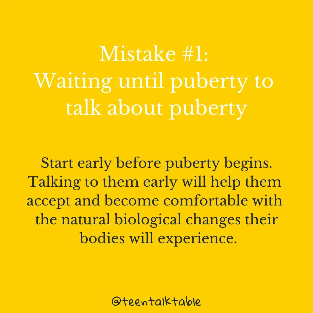 teentalktable's tweet image. A common mistake parents make is underestimating the role they play in preparing their children for puberty and adolescence - thereby putting off necessary conversations. #pubertytalks #juaujana #TeenTuesday