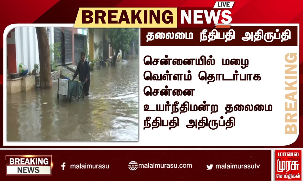 MalaimurasuTv's tweet image. தலைமை நீதிபதி அதிருப்தி
#judge #highcourt #highcourtjudge #rain #heavyrain #chennairain #water #public #weather #forecast #weathernews #government #tnnews #tn #tamilnadunews #tngovernment #indianews #malaimurasu #MMTVnews