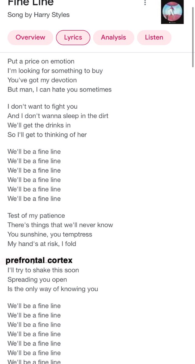 onlyangeluni's tweet image. confirmed harry changed the lyrics in fine line #prefrontalcortex