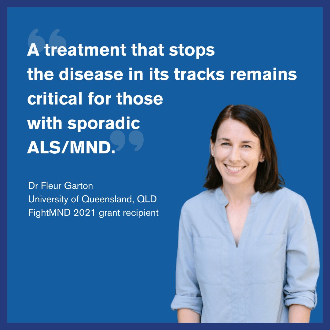 FightMND's tweet photo. Dr Fleur Garton is another one of our 2021 IMPACT grant recipients. As part of the research, Dr Garton and her team from the University of Queensland, will look at developing a system that will help identify risk genes for MND.
Visit https://t.co/CHluTB2Wth for more
@UQscience https://t.co/jvlp2IAygj