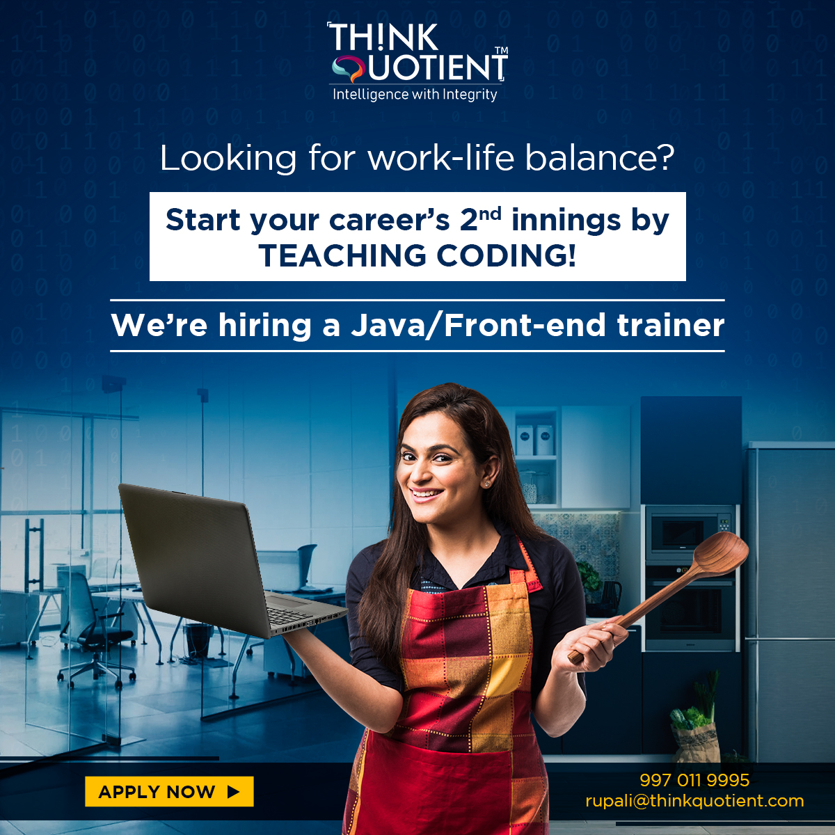 ThinkQuotient's tweet photo. Grab this wonderful opportunity of being a Java/Front-end trainer with us! To Apply Now contact us at rupali@thinkquotient.com  |  9970119995 https://t.co/aZSwZ2Z5rK