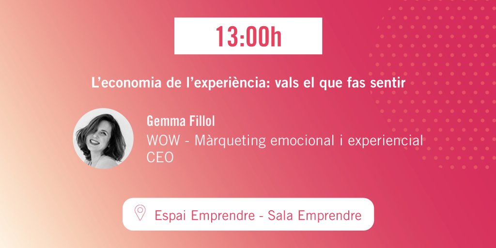 L'economia de l'experiència està a l'ordre del dia. Aquest nou paradigma de la comunicació està liderat per les grans marques i es basa en la interacció i l'emoció per impactar i connectar profundament amb els consumidors i consumidores ❤️

Descobreix-ne més amb la <a href="/GemmaFillol/">Gemma Fillol</a>!