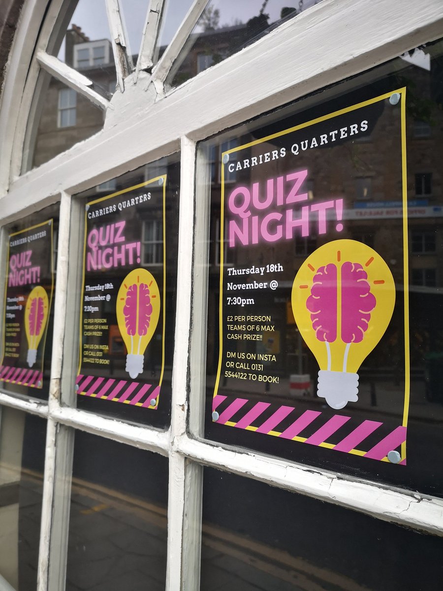 Get your table booked for the quiz on the 18th! Limited spaces available for a 7.30pm start 😁