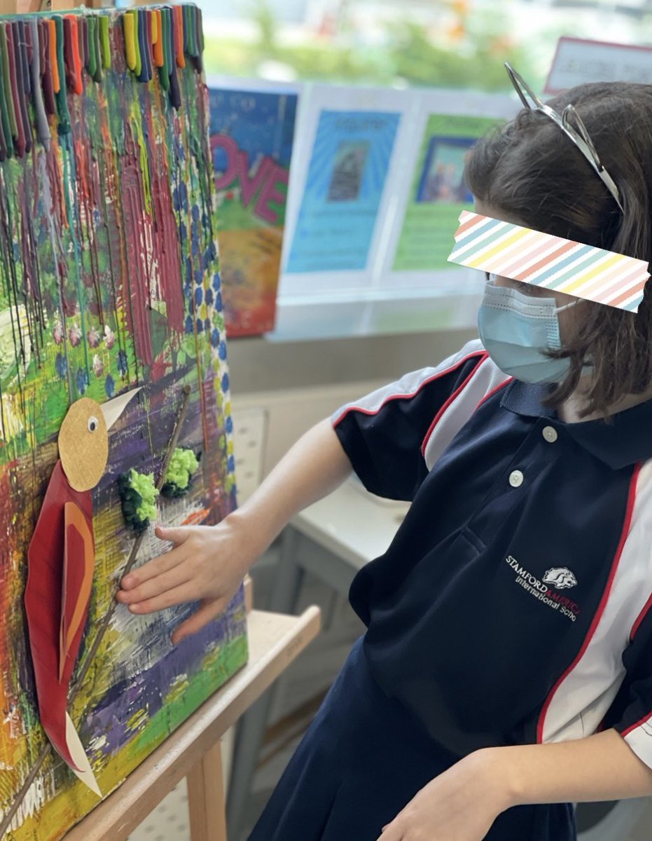 rramapriya's tweet photo. G3 students are exploring elements of art “texture” in an artwork. This touch & tactile aspect of art is always a hit among my Ss after the fascinating element “color” -One of reasons I love making samples in my classroom. #texture #tactile #elementofart #teachersample #saisrocks https://t.co/7bBpL3zQum