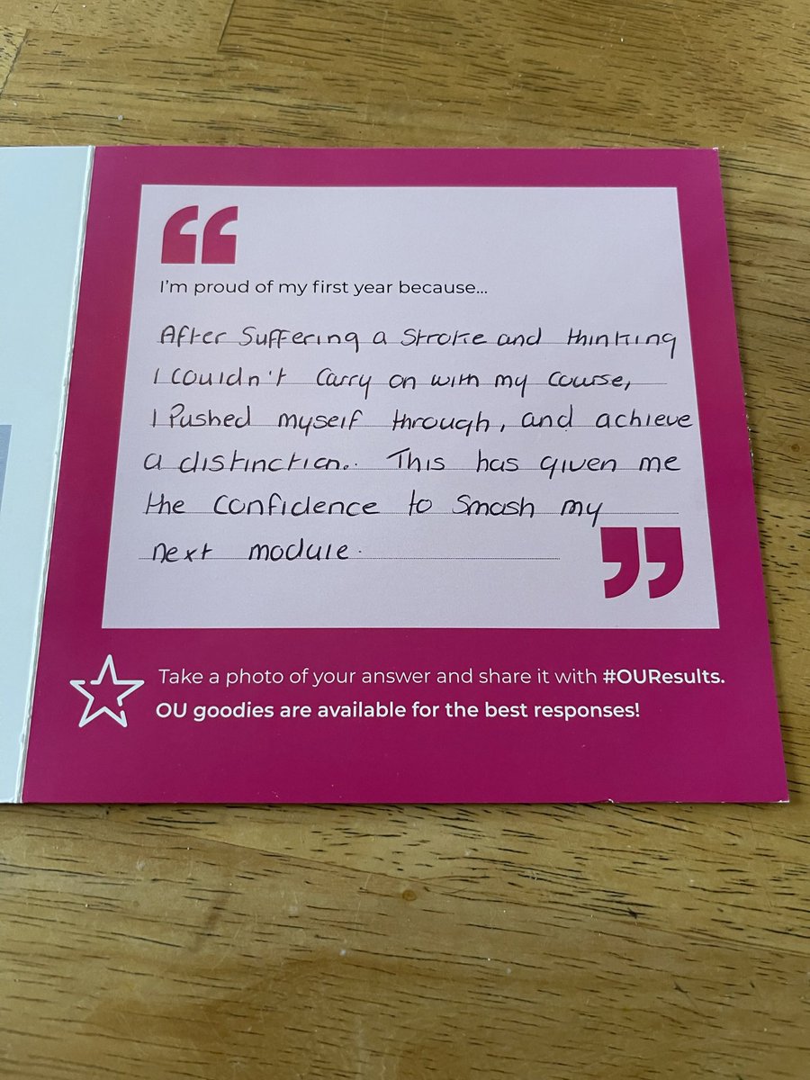 mrstartan26's tweet photo. #OUresults #theopenuniversity #passed https://t.co/Xv6hWDdzl0