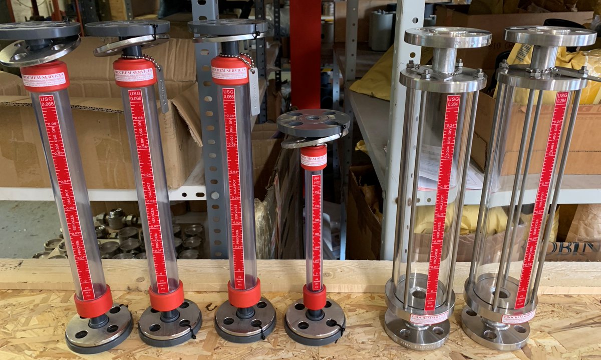 prochemservices's tweet photo. Prochem has completed an order for 8 calibration pots for Alderley in Saudi Arabia. The larger Calipots have 316L stainless flanged end caps with borosilicate glass and EPDM seals, they range from 0.05 litres to 40 litres with the scales calibrated in US gallons. https://t.co/5Ql5ZCMyzk