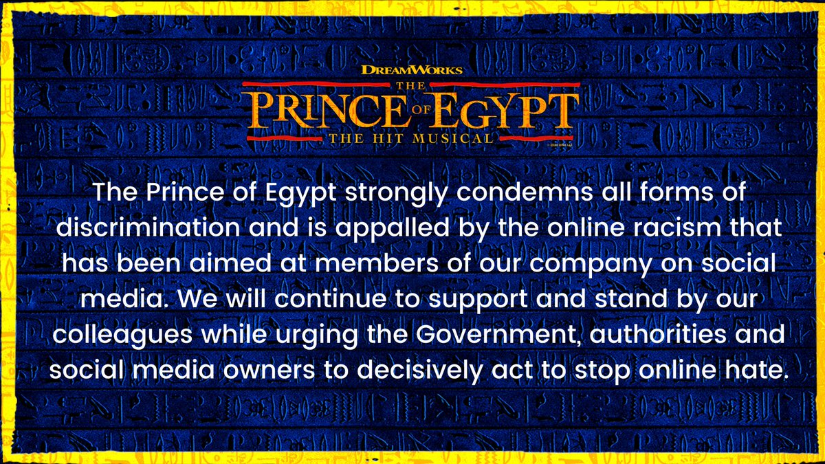 PrinceOfEgyptUK's tweet image. A statement from us.