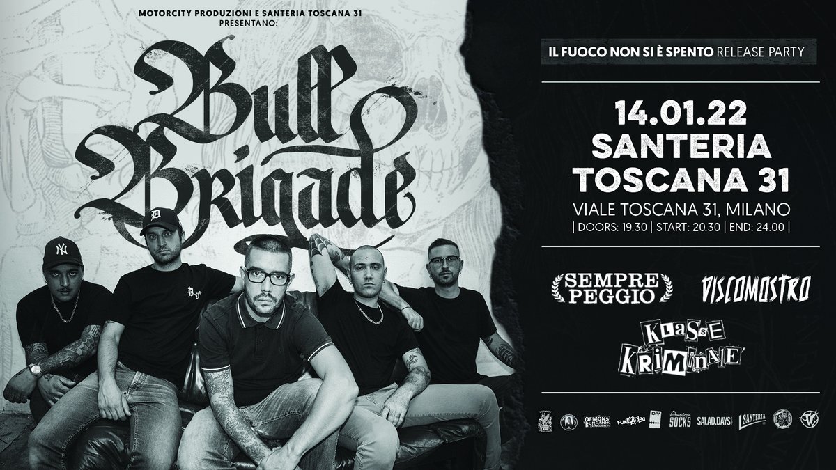Il 14 Gennaio torniamo in @SanteriaMilano per il release party dei <a href="/bull_brigade/">bullbrigade</a>!