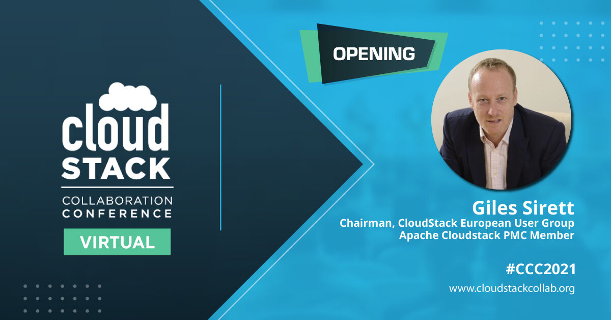 CloudStack's tweet image. Are you ready for the official @CloudStack Collaboration Conference Opening? We will start at 1 PM GMT with a Welcome Speech from Giles Sirett! 
Looking forward to meeting all of you at #CCC2021!
#cloudstackworks #ApacheCloudstack #virtualevent @TheASF @GilesSirett