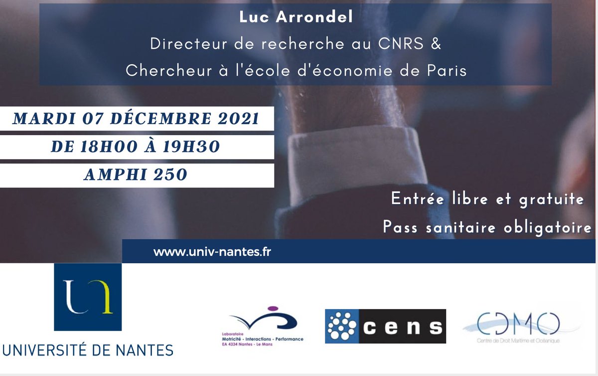 Conférence sur "L'argent du foot" le 7 décembre à l'Univ. de Nantes.