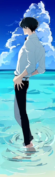 びろさん(@biro845 )から頂きました!ありがとう🥰
水も滴る良い男…の水縛りで!

#引用RTで絵をあげて5人指名してバトンでお気に入りの絵を載せる https://t.co/2PkAKIUSOC 