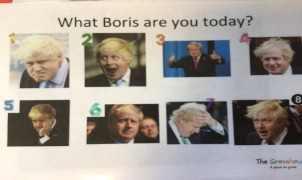 Miss_G_DHS's tweet photo. Much hilarity in S2 @DHSPersDev this morning when Boris made an appearance for our #emotionscheckin
We had a 1, 7 and a 2 today! After a game of Pictionary we were all 4s! (Miss G's amazing drawings strike again ๐คฃ๐คฃ๐คฃ)
Photo courtesy of @GGarnock https://t.co/vdFR6hW9Lm