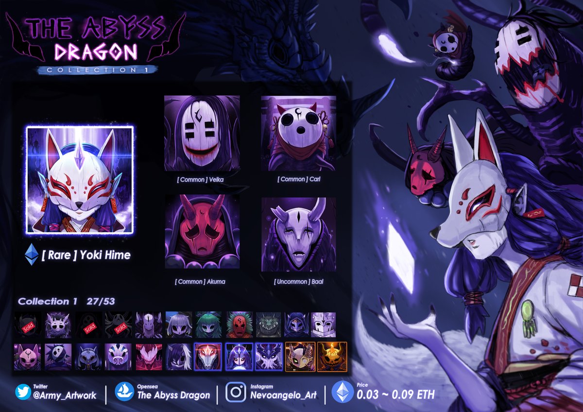 Army_Artwork's tweet photo. The Abyss Dragon   -  Act 4  -    [#23 ~ #27]
https://t.co/fIQmeT2IWv

Thank you for all supporter @Cariya_FND    @chrono_minter  @JoaoABeraldo
We've come half way. 🙏

Social info : https://t.co/om2n8Wzrvm
#NFT #NFTart #nftcollector #nftcommunity #opensea #openseaNFT https://t.co/pdORdcngLV