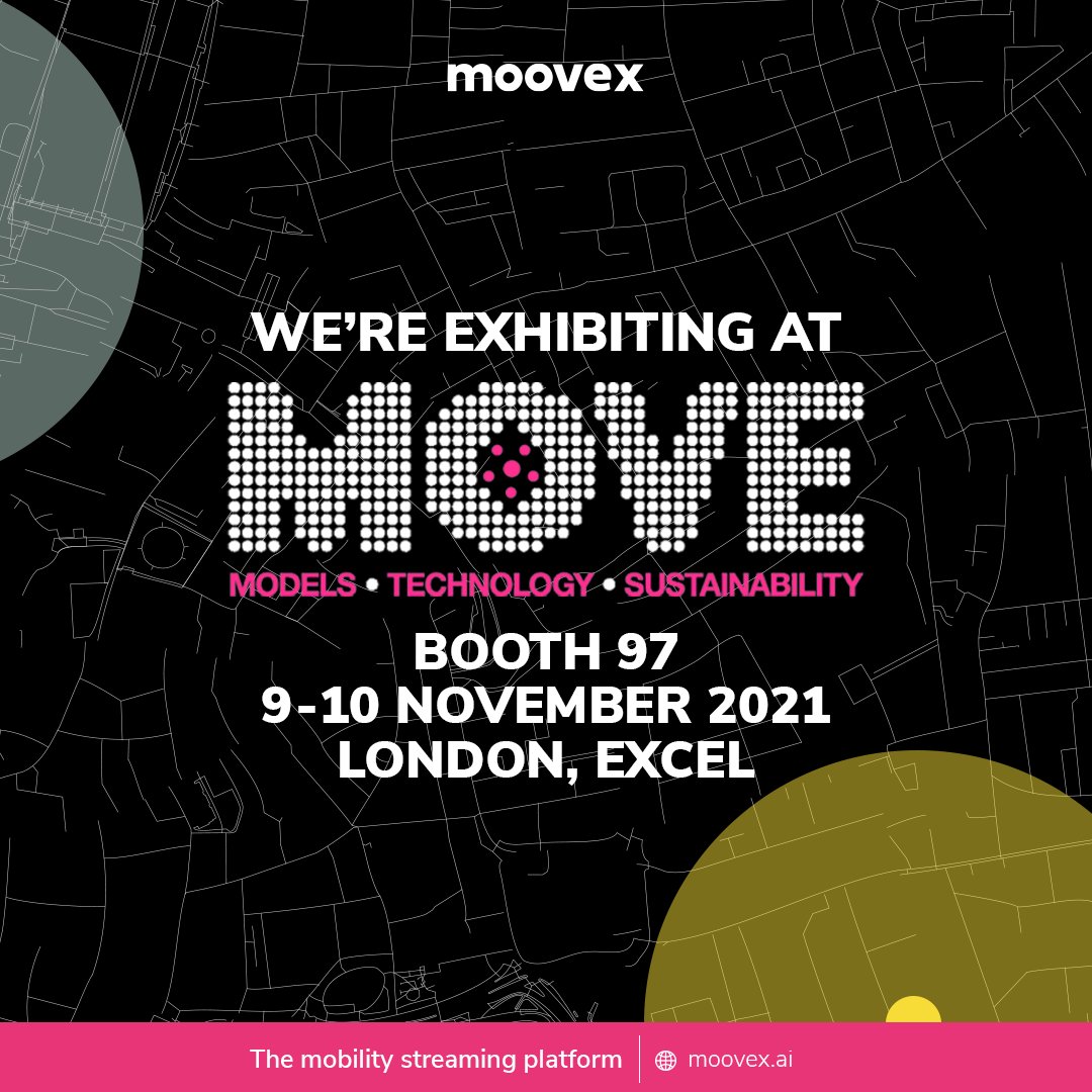 Moovex_ai's tweet image. Today and tomorrow we will be exhibiting at @MOVE_Event 2021! 🌐
Come and say hello at booth 97, if you want to learn about The Mobility Streaming Platform. 👋
#Moovex #MoveMobility #Move2021