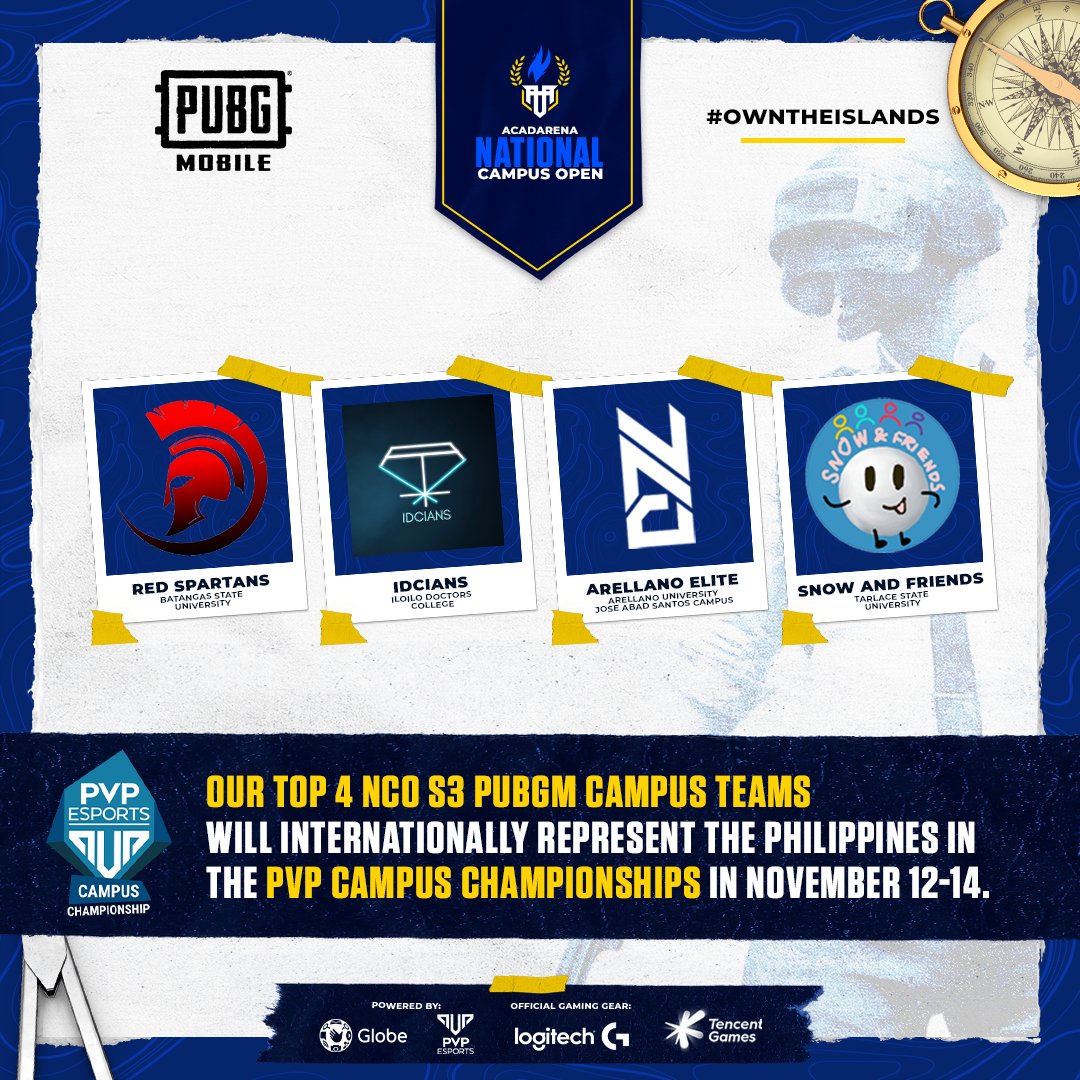 acadarena's tweet photo. π΅π PHILIPPINES REPRESENT!
Our NCO S3 winners are off to battle the best collegiate squad of Southeast Asia!
Support the Philippines' mightiest in #MLBB & #PUBGMobile in the PVP Esports Campus Championships this coming Nov. 12 to 14!
#NotJustPlay #OwnTheIslands π https://t.co/ACmTC9bNMk