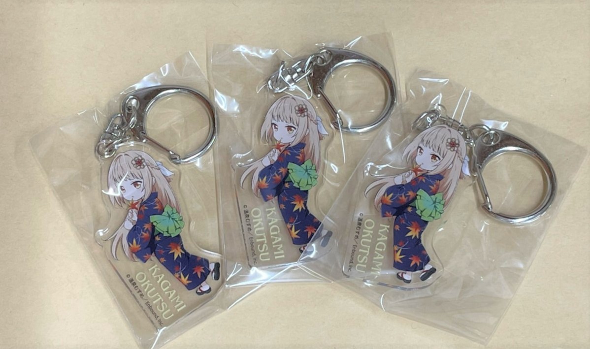 グッズ写真公開！②】 □アクリルキーホルダー 販売場所：道の駅奥津 温泉むすめ奥津かがみアクリルキーホルダーまとめ売り