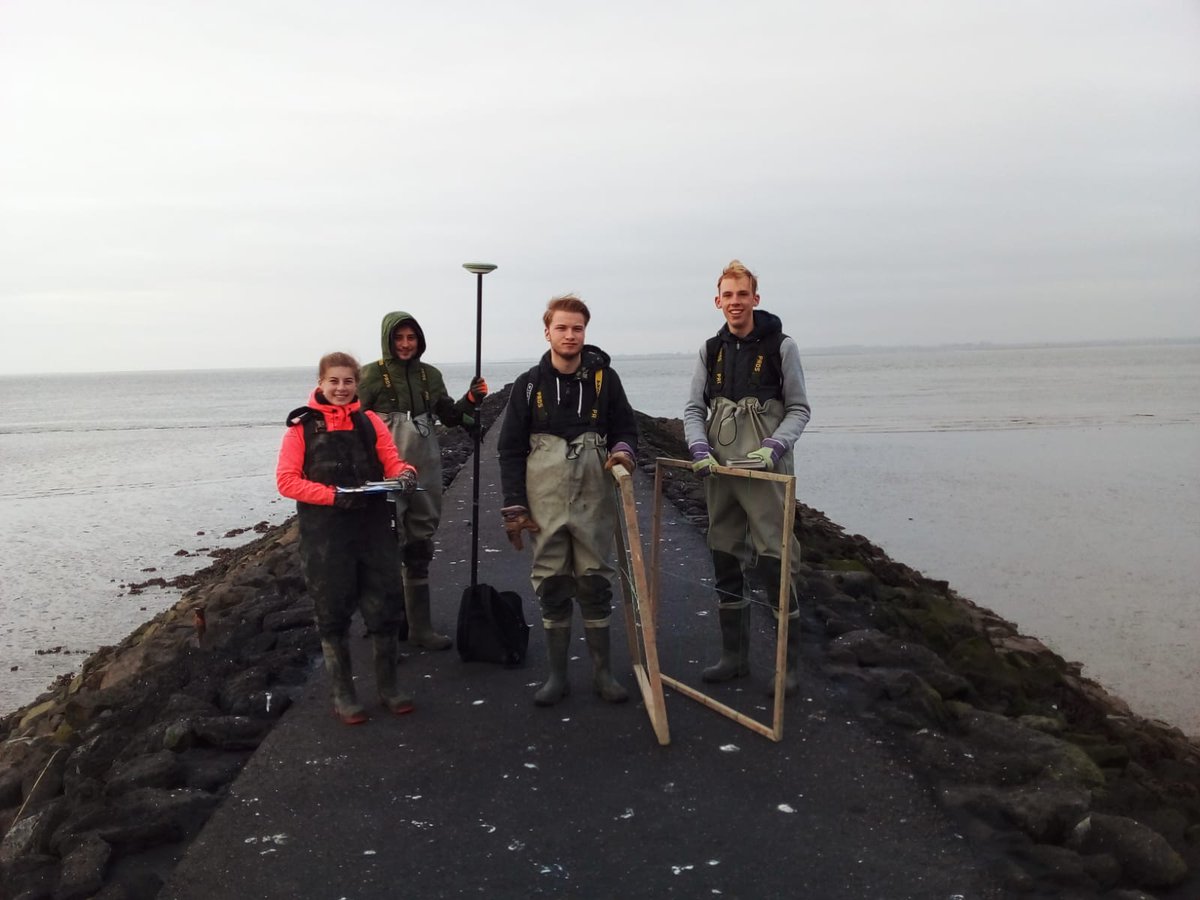 Our group of <a href="/BuildingwithN/">Building with Nature (BwN)</a> #Minor students ready to survey #Knuitershoek #intertidal areas &amp; #breakwaters 🌍🪱🌱🦀🐚🌊 <a href="/HZeeland/">HZ - handle holder</a> <a href="/provzeeland/">Provincie Zeeland</a> <a href="/NIOZnieuws/">@NIOZnieuws</a> <a href="/WURmarine/">WUR Marine</a>