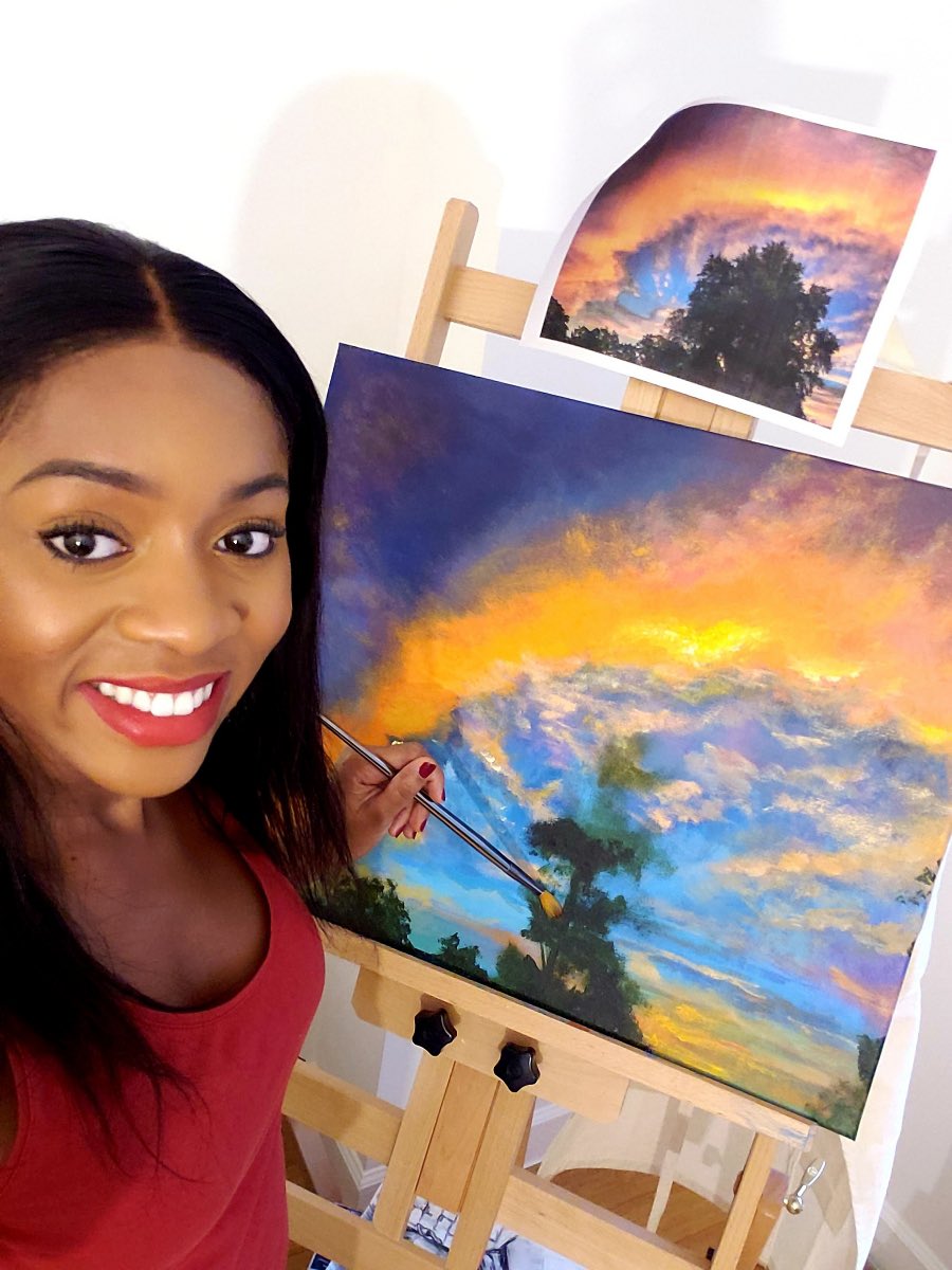 A wellness half day well-used!! PGY4 Ify Asonye spent her wellness half day last week painting an acrylic version of a photograph by our very own peds PGY5 Juan Duran! 🎨🧠