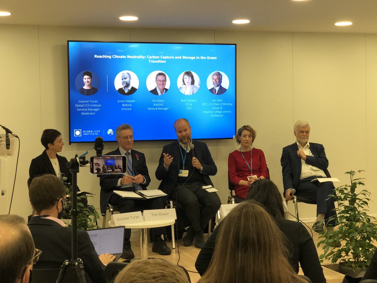 DougConnelly's tweet photo. Excellent panel discussion on the potential for CCS to mitigate climate change. Notable inclusion of the need for a just transition as we roll out CCS. @GlobalCCS @guloren_turan @The_CCSA @IEAGHG @TDixonGHG @jonashelseth and Jim Skea @imperialcollege https://t.co/a2wZpiK576