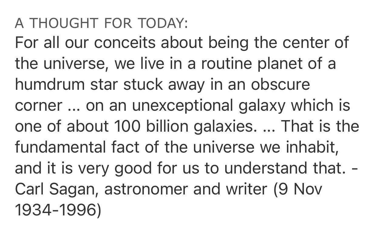 Happy birthday, Carl Sagan! Thanks for all you taught us.      ht 