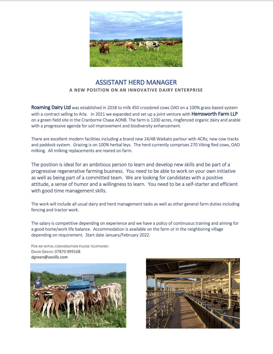Roaming Dairy is Recruiting - Come and work with us!