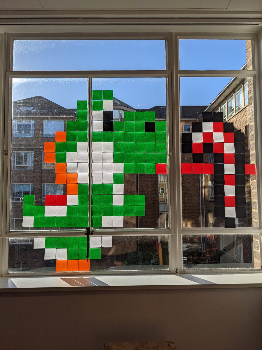 Library_EHS's tweet photo. I forgot to add these to Twitter! New pixel art display! #pixelart #library #display https://t.co/zY2FZ9ablu