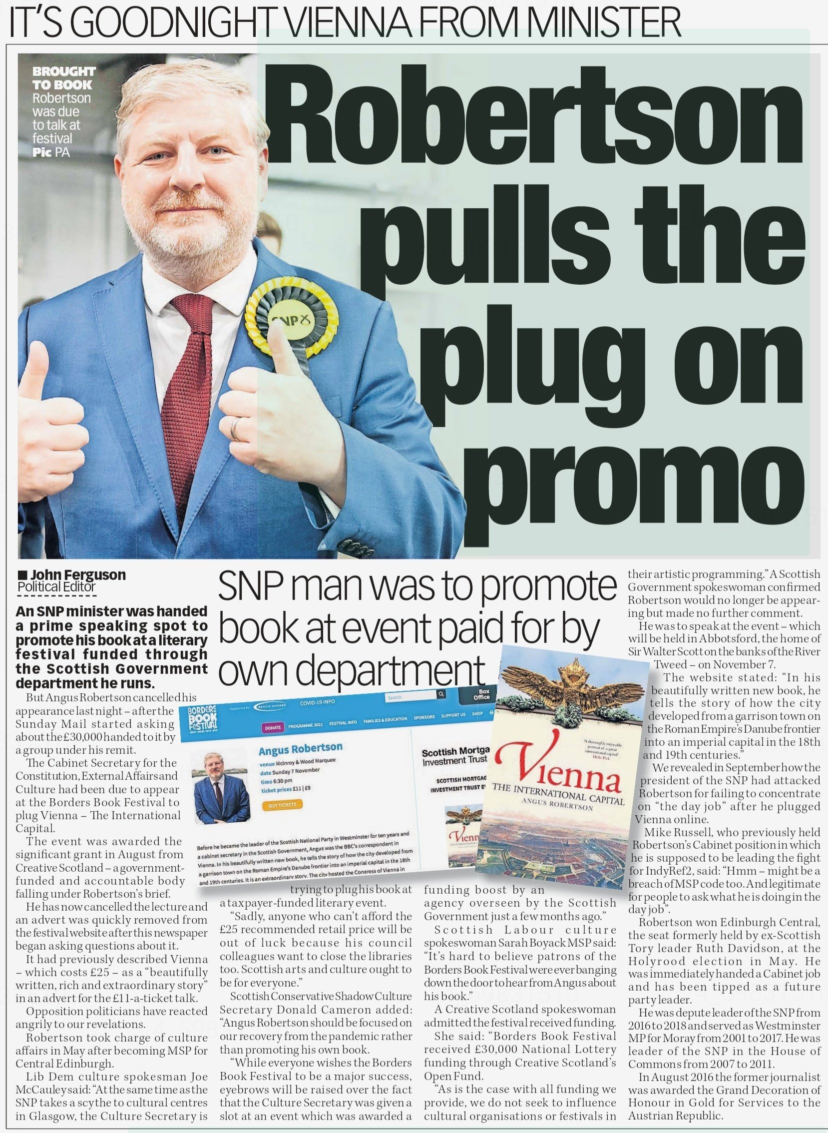 Agent P🏴󠁧󠁢󠁳󠁣󠁴󠁿🇬🇧 on Twitter: "Hilarious. Angus Robertson  complaining about sleaze. The man who was going to use taxpayers' money to  promote his own book, until he was caught out. No self awareness