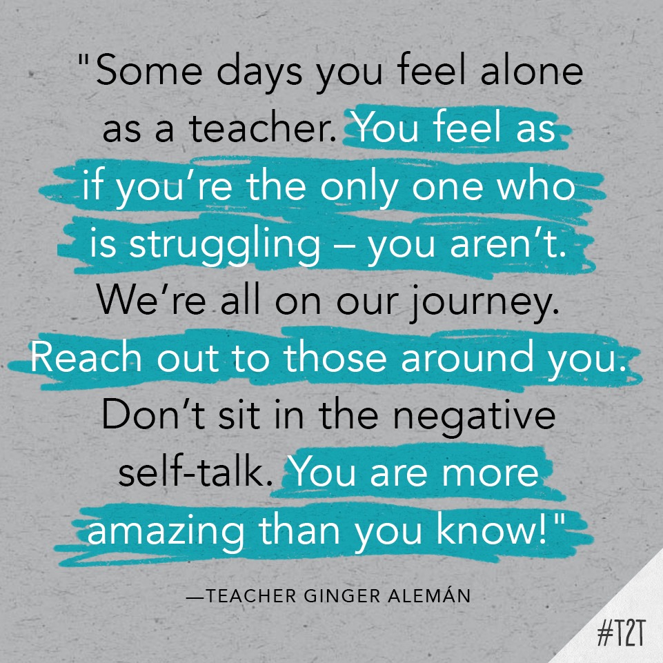 teacher2teacher's tweet photo. No matter where you are on the teacher journey, you're not alone.

(Inspiration via T @gloaleman) #TeacherHeart #HeartWork https://t.co/m7MXIN23pB