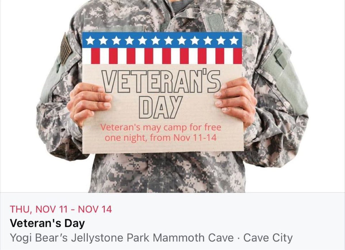 Thinking about doing something special with the veterans in your life? 🇺🇸

Book your cabin or campsite with us anytime at the link in our bio. 
jellystonemammothcave.com