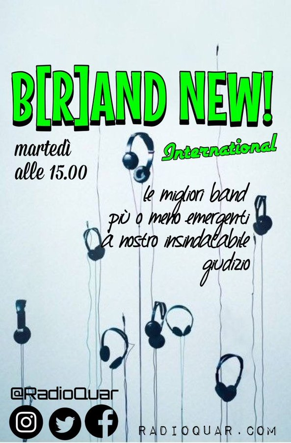 RadioQuar's tweet photo. Alle 15:00 torna ‼️B(R)AND NEW INTERNATIONAL‼️, con tante band da conoscere che vengono da UK, USA e dalla Norvegia, introdotte con audio di @SalvatoreC1970! 
Eccole:
Blue Orchid
Lost Rockers
Heron &amp; Crane
The Reverberations
Document
HITRA
Nightshift

Sono delle bombe, siateci!💥 https://t.co/yugHBmRMcs