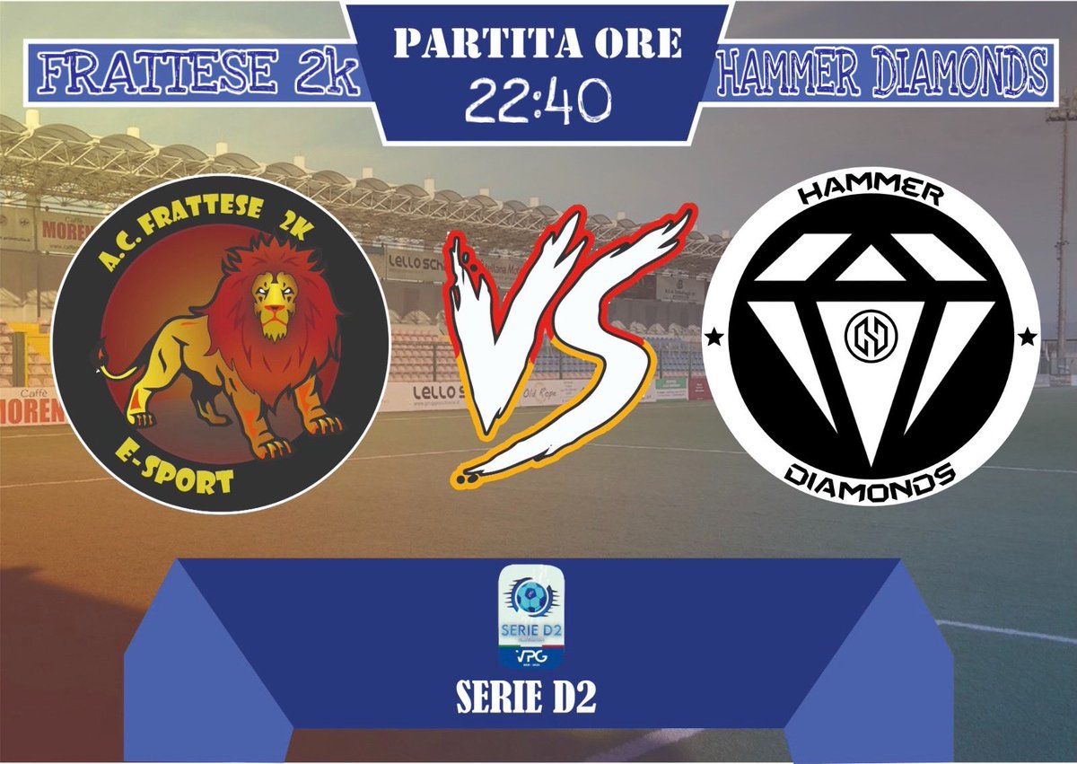 Frattese2k's tweet photo. ⚽️MATCHDAY⚽️
🗓 9/11/21

🕥 START: 22:40
🆚 @hammer_diamonds 
🏆 @VPG_Italy-#serieD2 

🕥START: 23:00
🆚 @Gawards_eSports
🏆 @VPG_Italy-#serieD2 

📹Live Twitch
https://t.co/o2UbwTyy3l https://t.co/ifXyIXSdY3