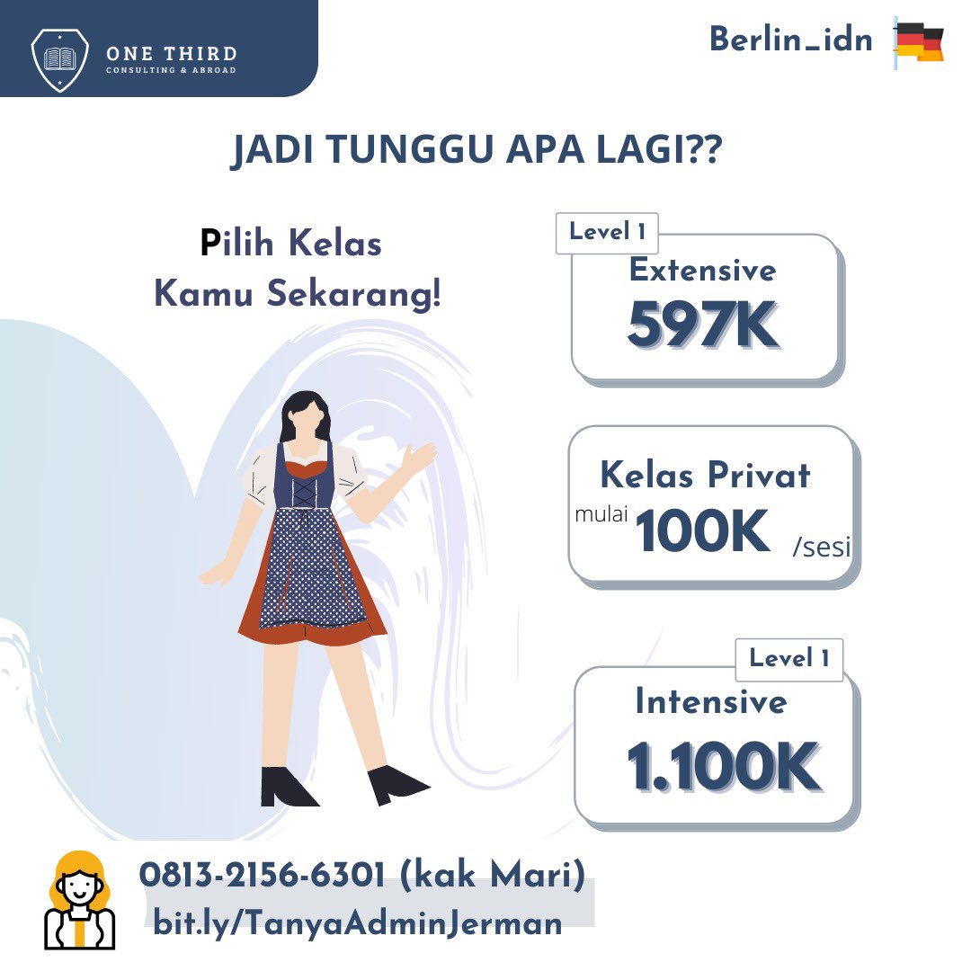 berlin_idn's tweet photo. Moin moin sobat berlin 🙌🙌. Siapa nih yg masih ragu buat belajar bahasa Jerman karna takut susah? Eitss siapa bilang, nih ada salah satu bukti belajar bahasa Jerman ga sesusah itu loh 😁

Yg tertarik pergi ke Jerman persiapkan bahasa kamu dari sekarang yukk! Klik link di bio ✨ https://t.co/ca7mPCzd6y